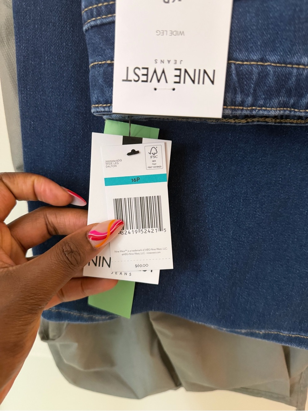 Nine West Dark Blue Wide Leg Jeans with Tag